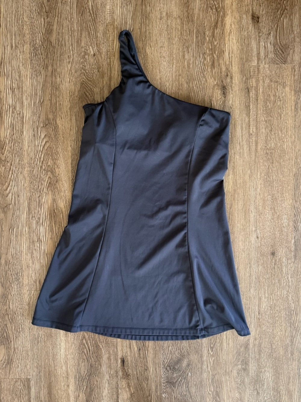 Athletic Black One-Shoulder Dress